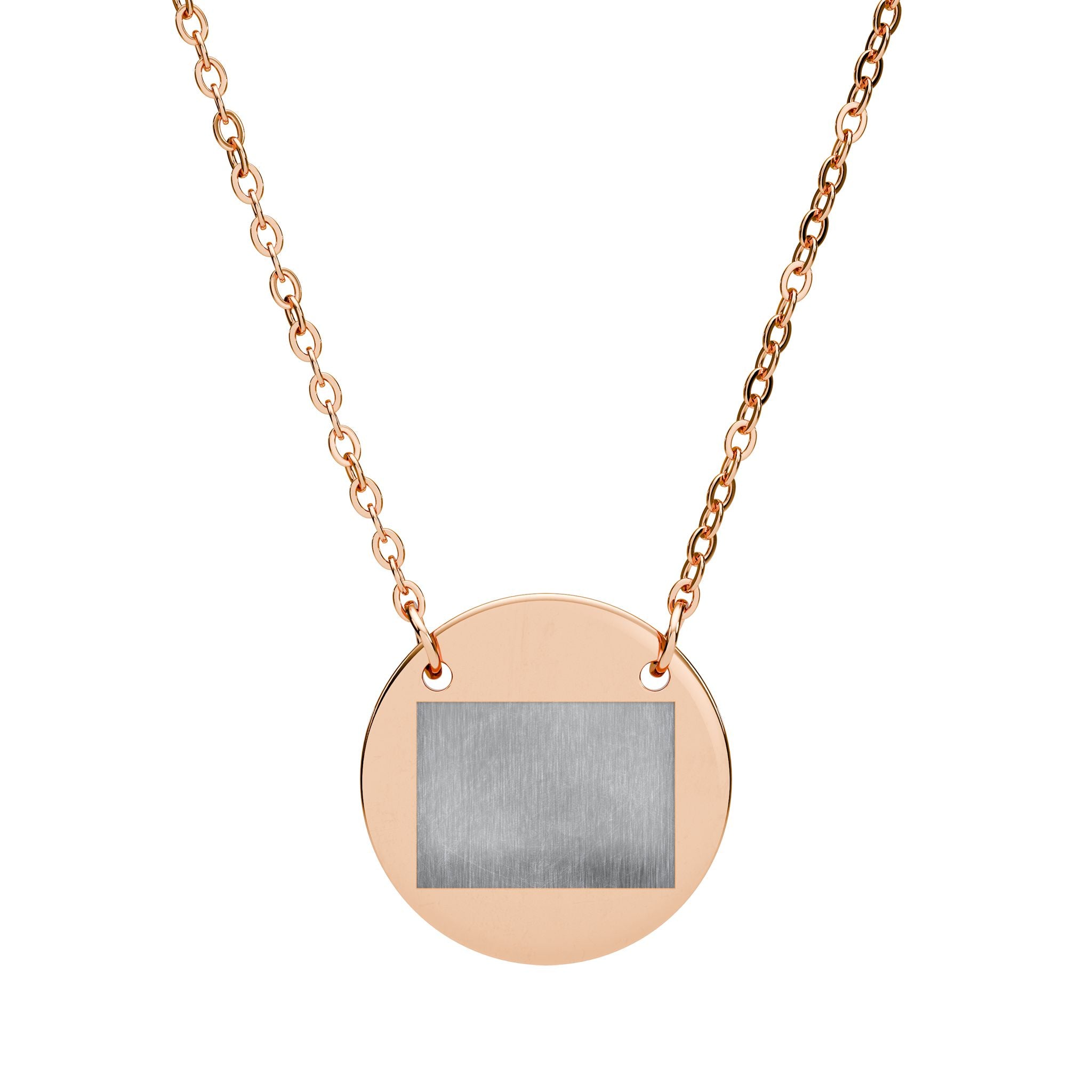 Engravable Circle Pendant Necklace — Personalized Round Engraving Jewelry