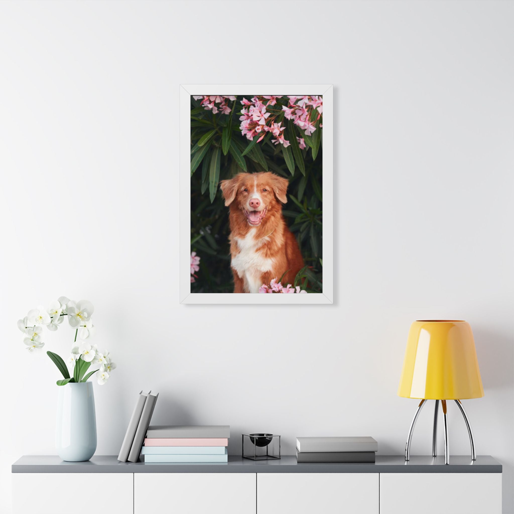 Framed Poster - Happy Nova Scotia Duck Tolling Retriever Portrait (Vertical)