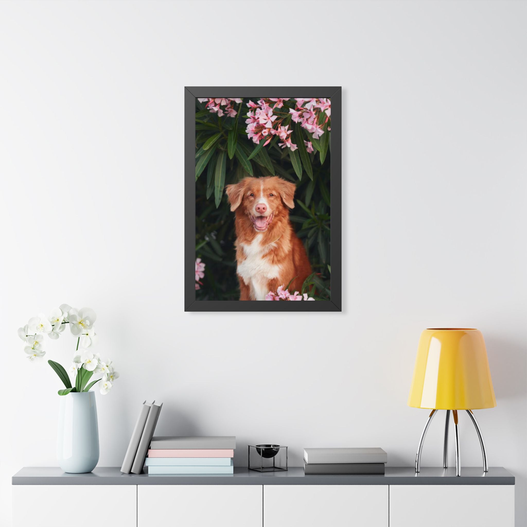 Framed Poster - Happy Nova Scotia Duck Tolling Retriever Portrait (Vertical)