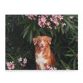 Dog in Blossoms Jigsaw Puzzle — 120/252/500-Piece Floral Pet Puzzle