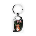 Personalized Rectangle Photo Keyring — Custom Photo Metal Keychain Gift