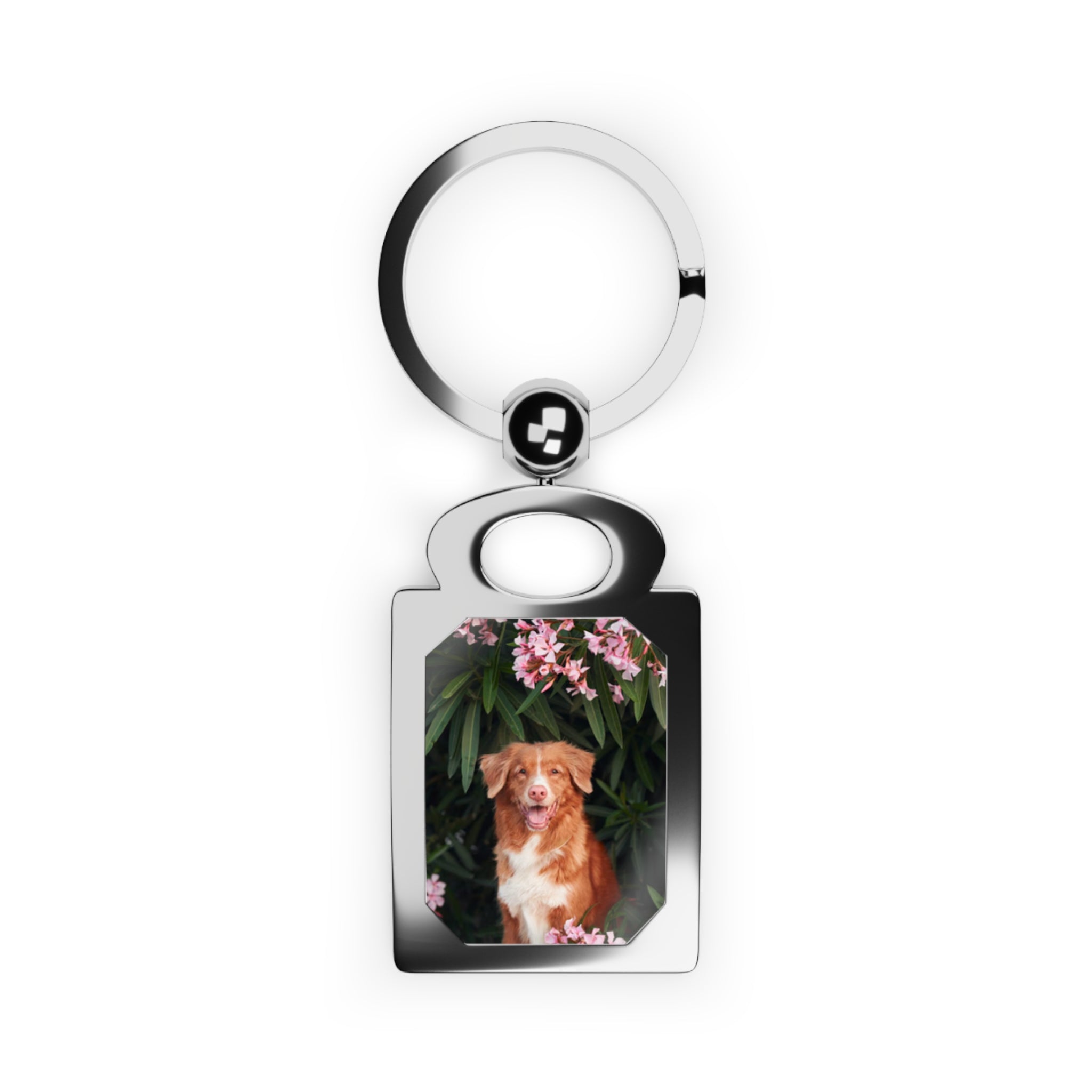 Personalized Rectangle Photo Keyring — Custom Photo Metal Keychain Gift