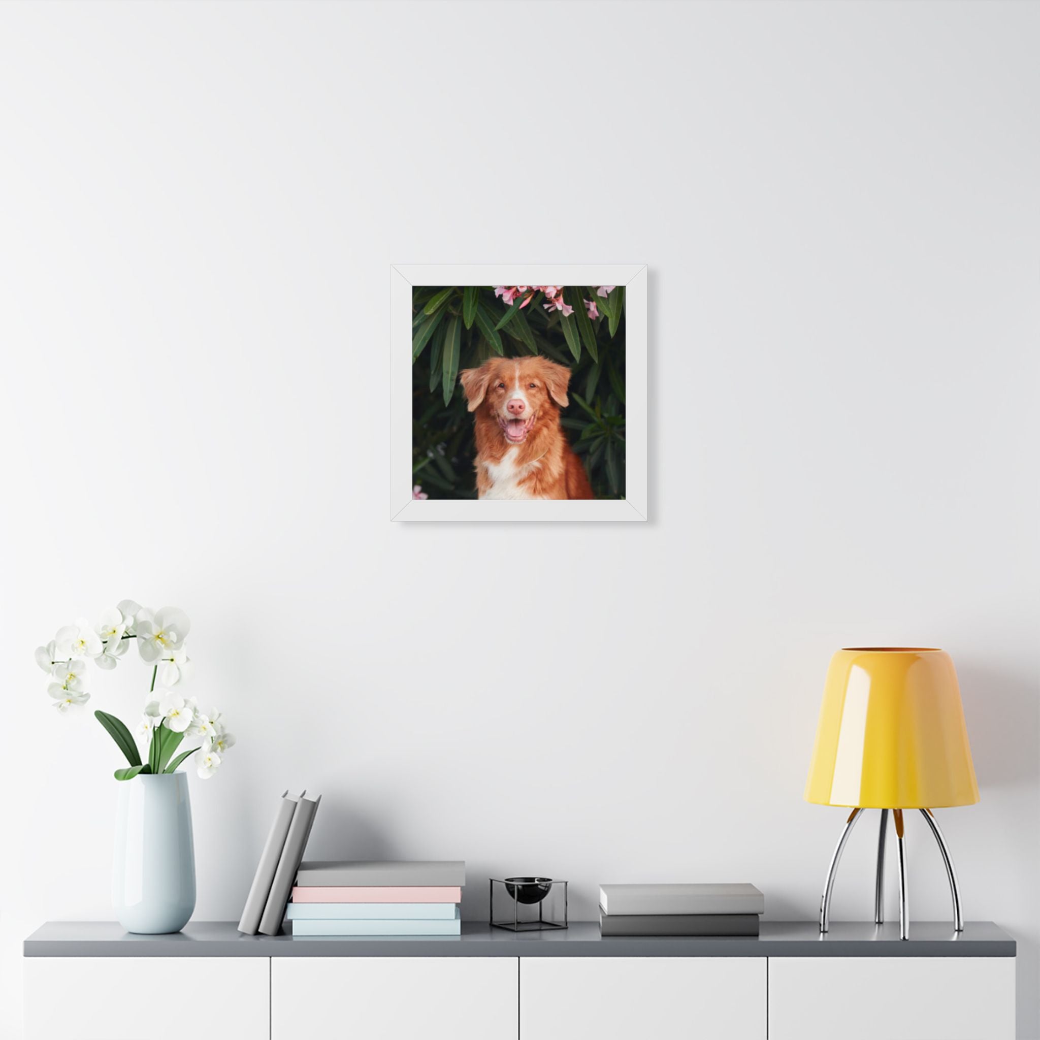 Framed Poster - Happy Nova Scotia Duck Tolling Retriever Portrait (Vertical)