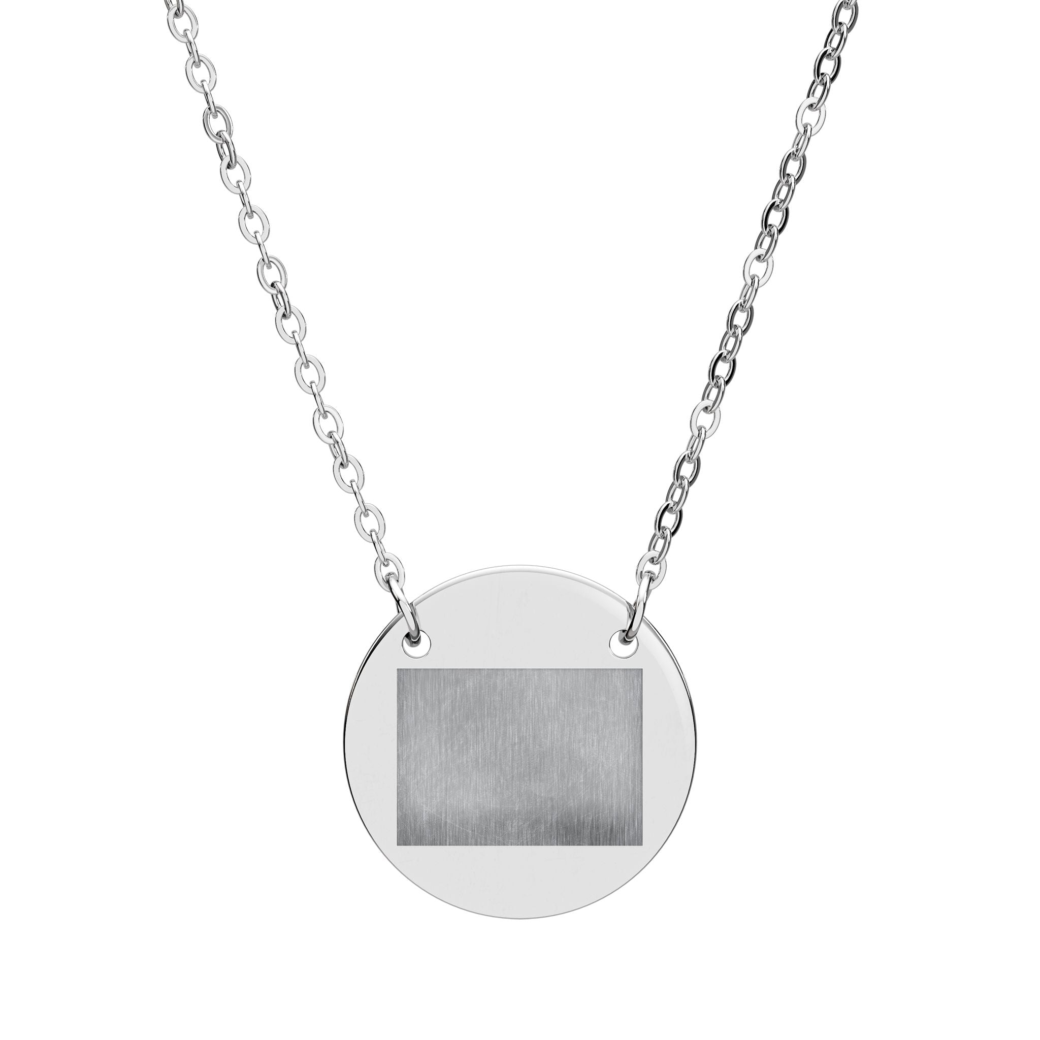 Engravable Circle Pendant Necklace — Personalized Round Engraving Jewelry