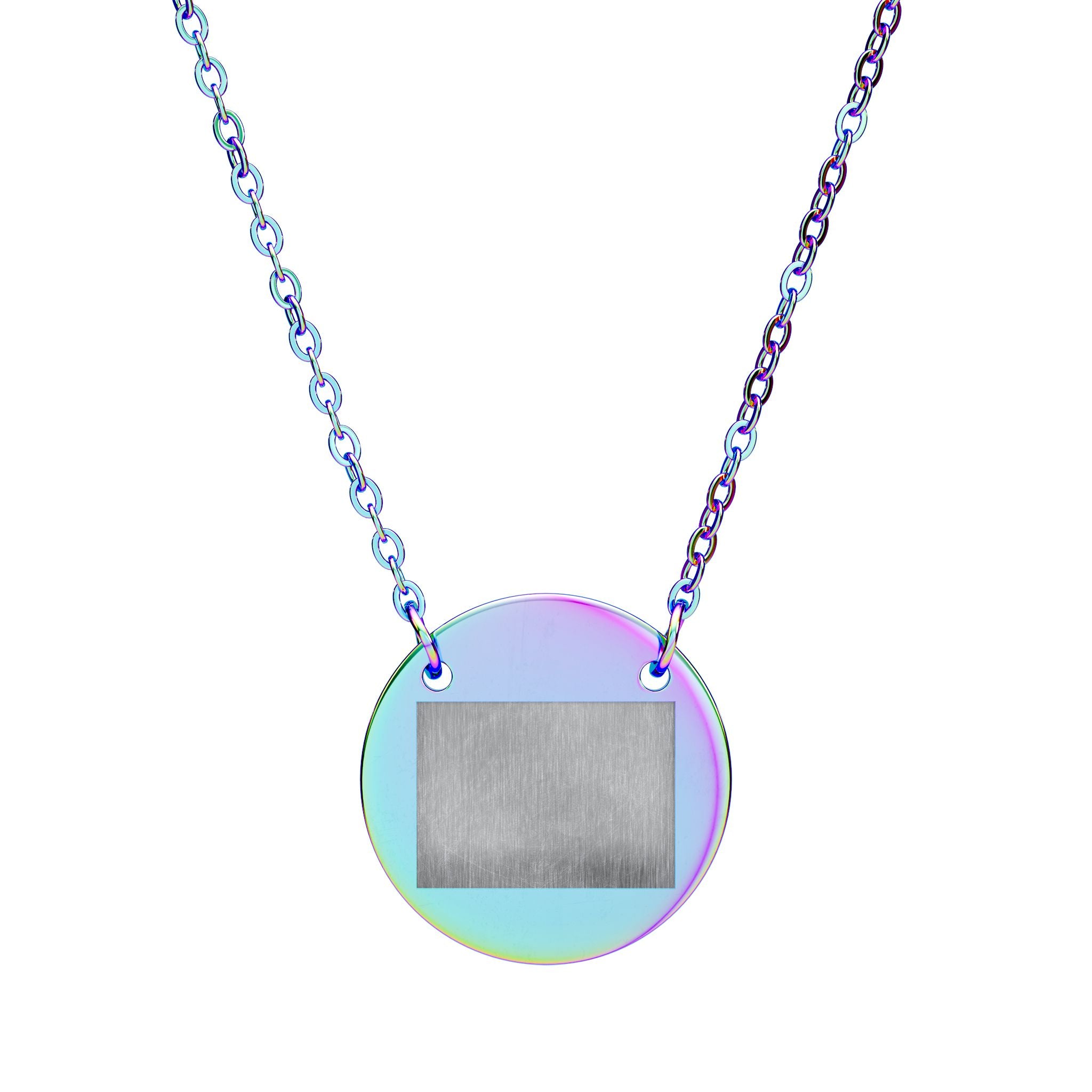 Engravable Circle Pendant Necklace — Personalized Round Engraving Jewelry