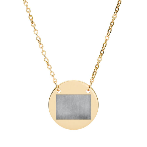 Engravable Circle Pendant Necklace — Personalized Round Engraving Jewelry