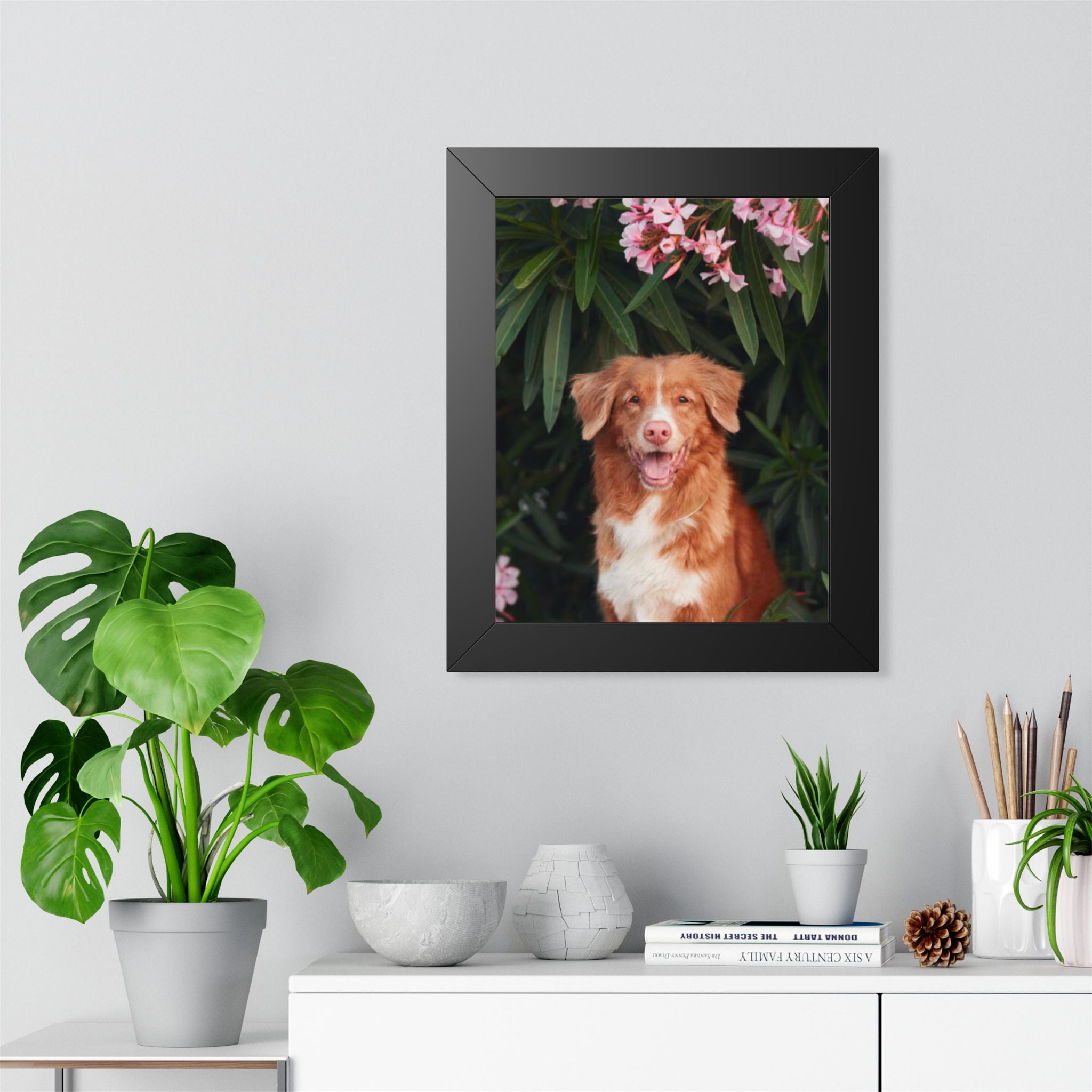 Framed Poster - Happy Nova Scotia Duck Tolling Retriever Portrait (Vertical)