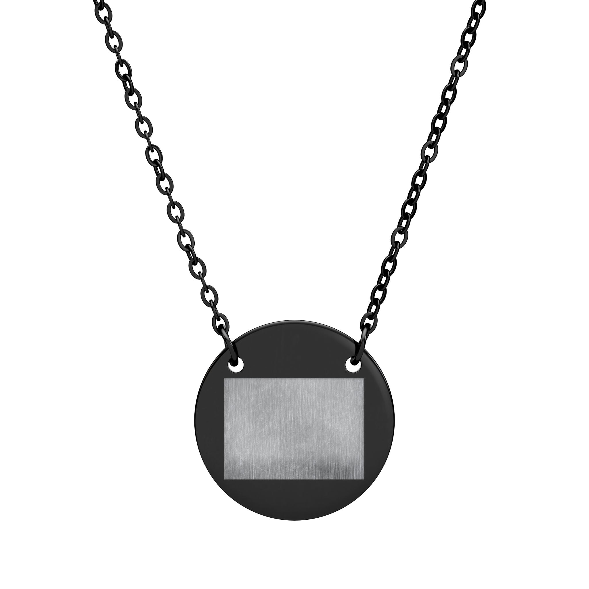 Engravable Circle Pendant Necklace — Personalized Round Engraving Jewelry