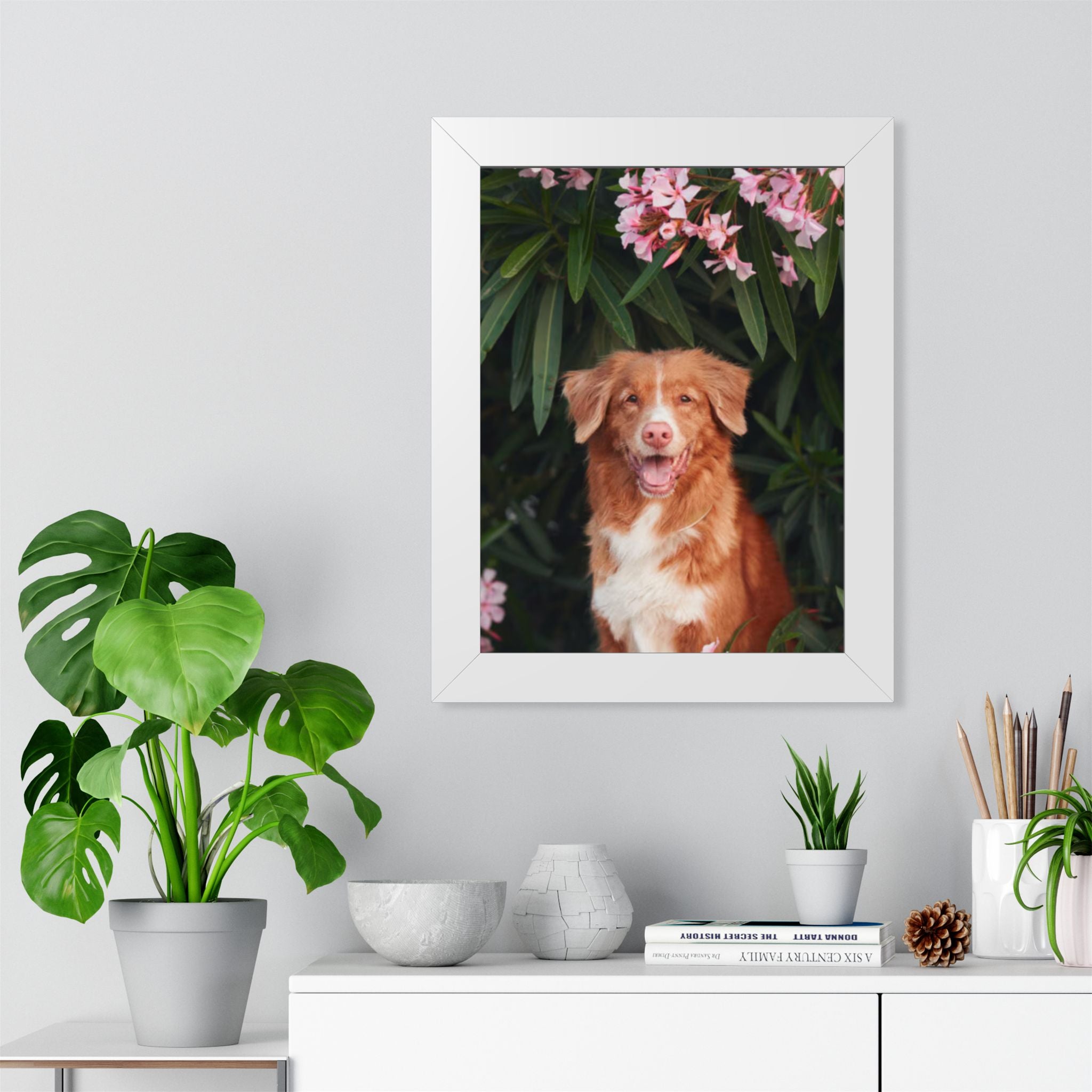 Framed Poster - Happy Nova Scotia Duck Tolling Retriever Portrait (Vertical)