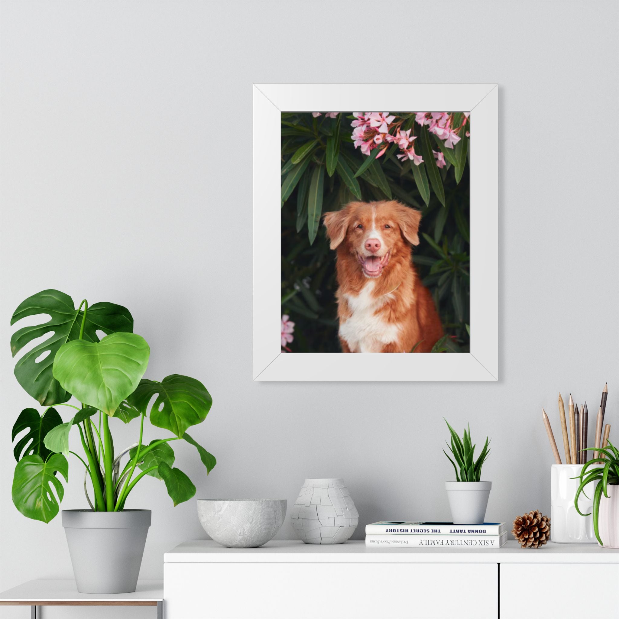 Framed Poster - Happy Nova Scotia Duck Tolling Retriever Portrait (Vertical)