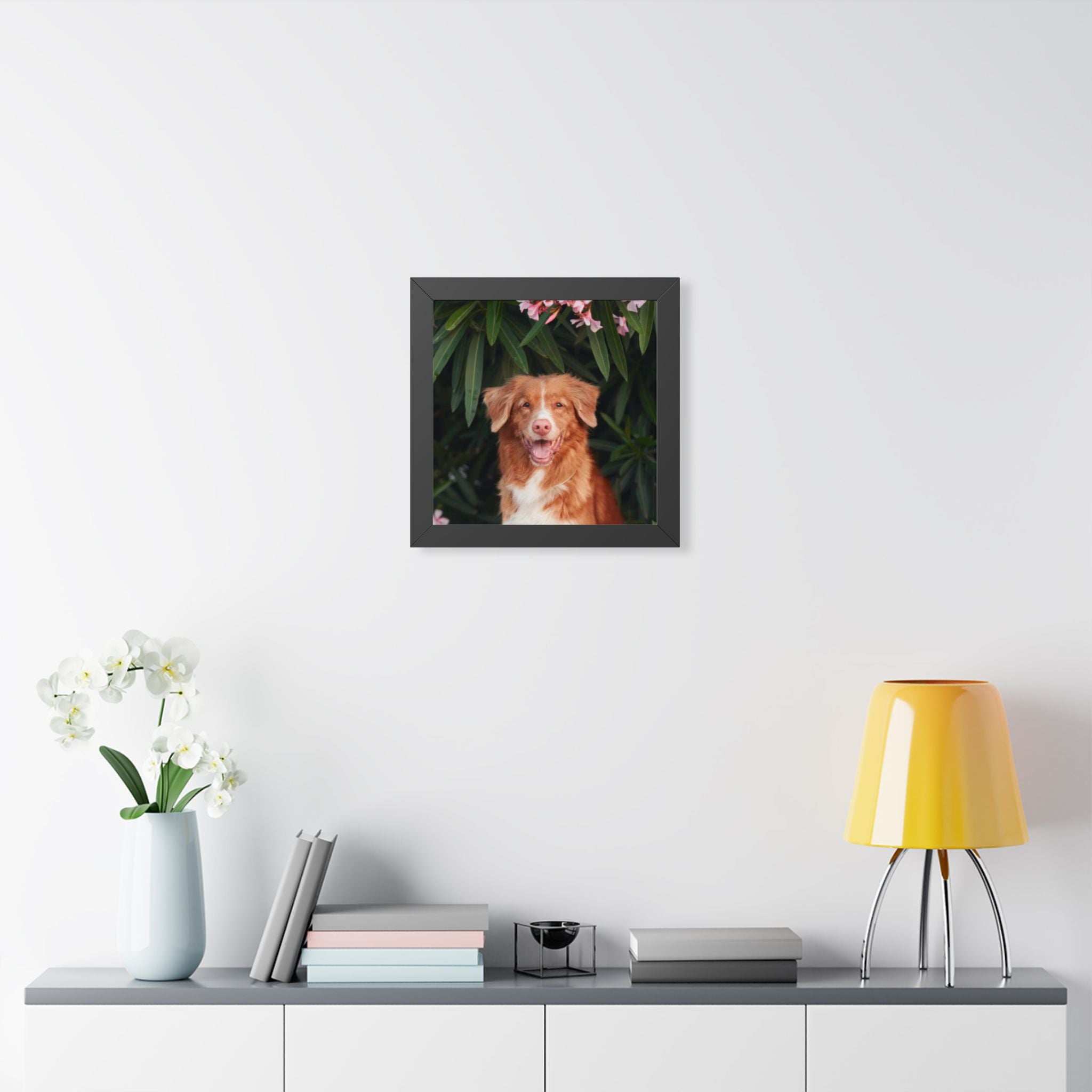Framed Poster - Happy Nova Scotia Duck Tolling Retriever Portrait (Vertical)