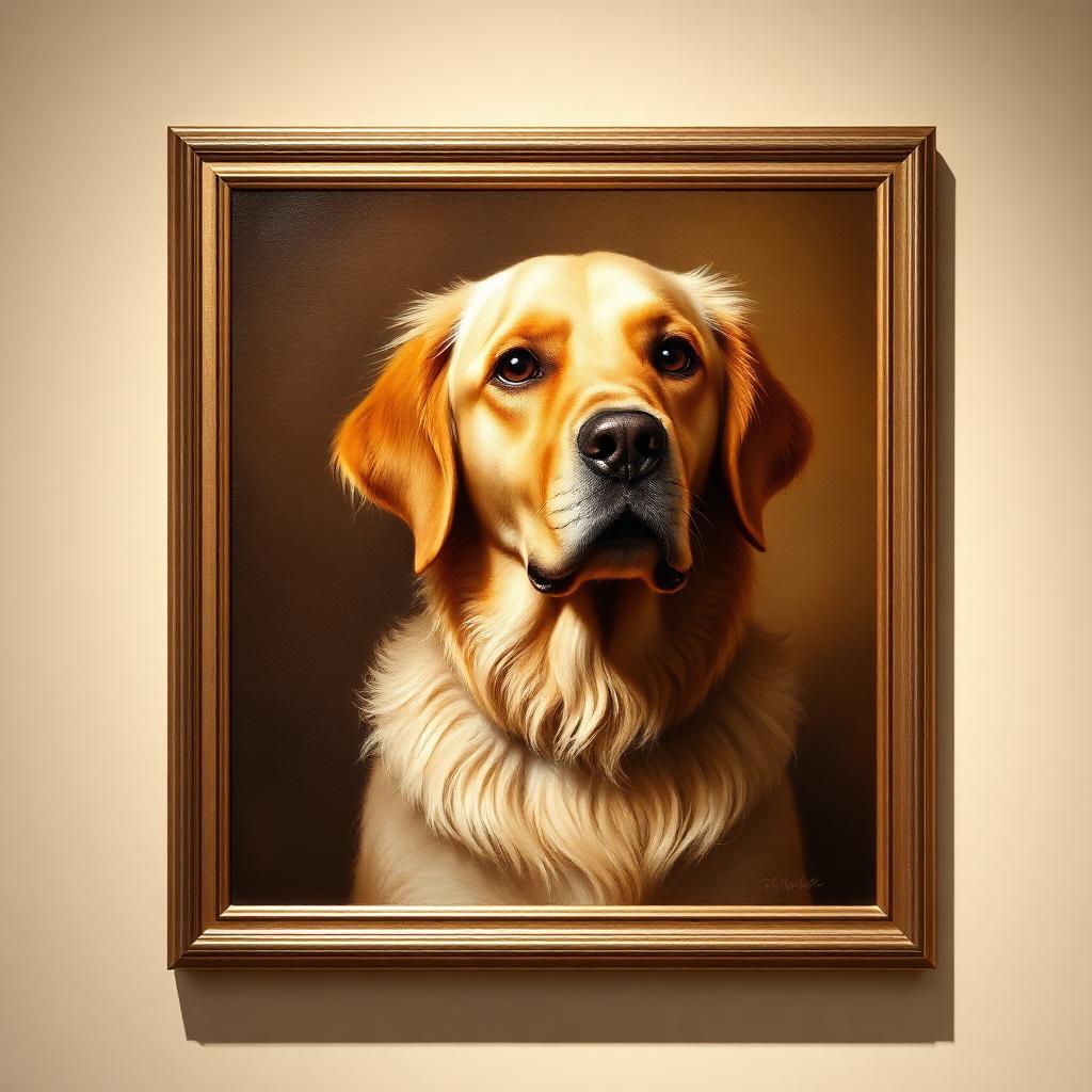 Classic Oil Portrait of a dog