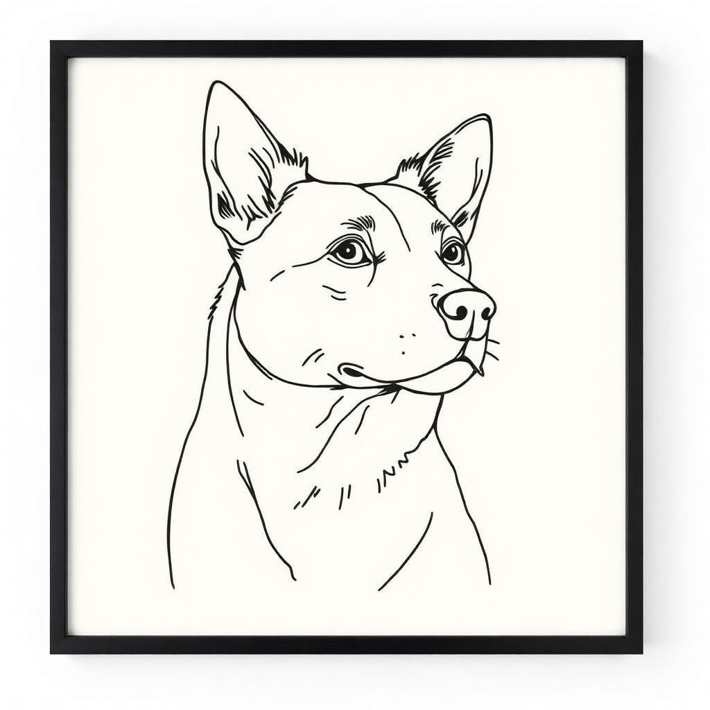 Line art pet portrait